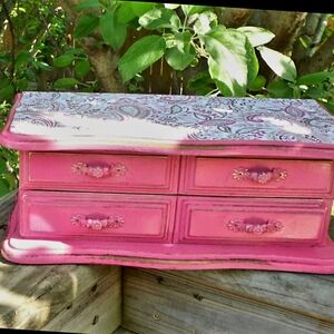 Vintage Pink Jewelry Box ~ Upcycled ~